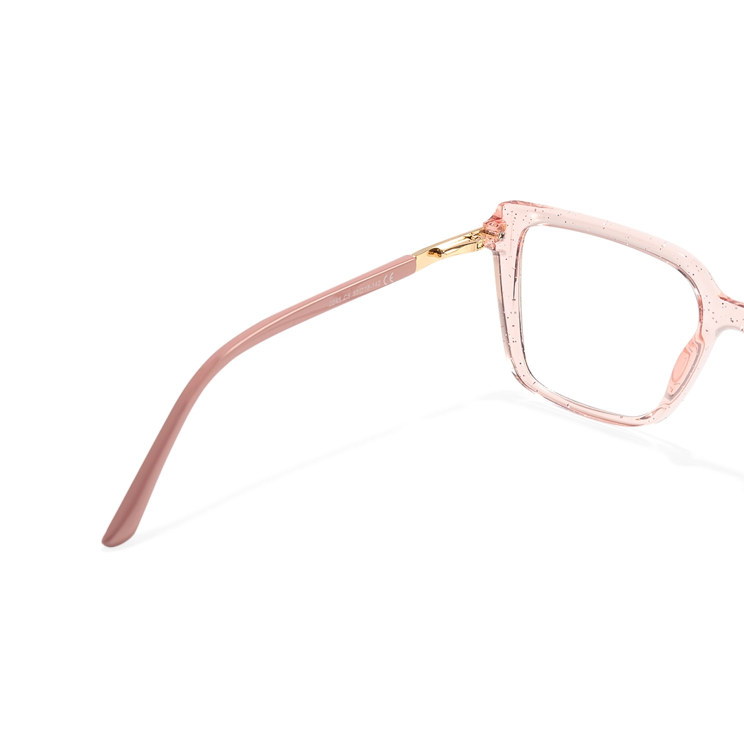 Spring hinge detail of Selene square tr90 eyeglasses SR0312508 in pink