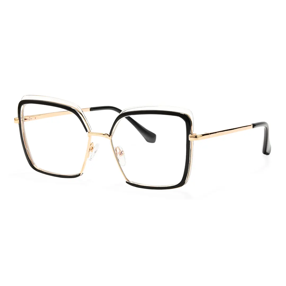 Angle view of Bryn square tr90 eyeglasses SR0332503 in blackclear