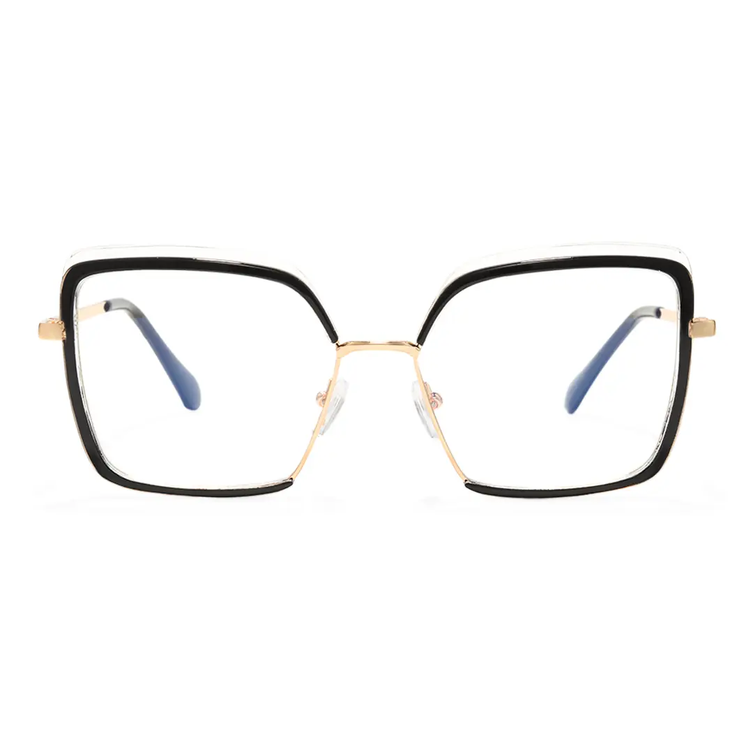 Front view of Bryn square tr90 eyeglasses SR0332503 in blackclear