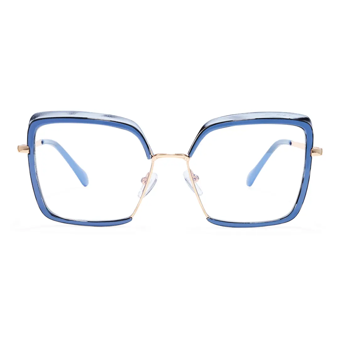 Front view of Bryn square tr90 eyeglasses SR0332503 in blue