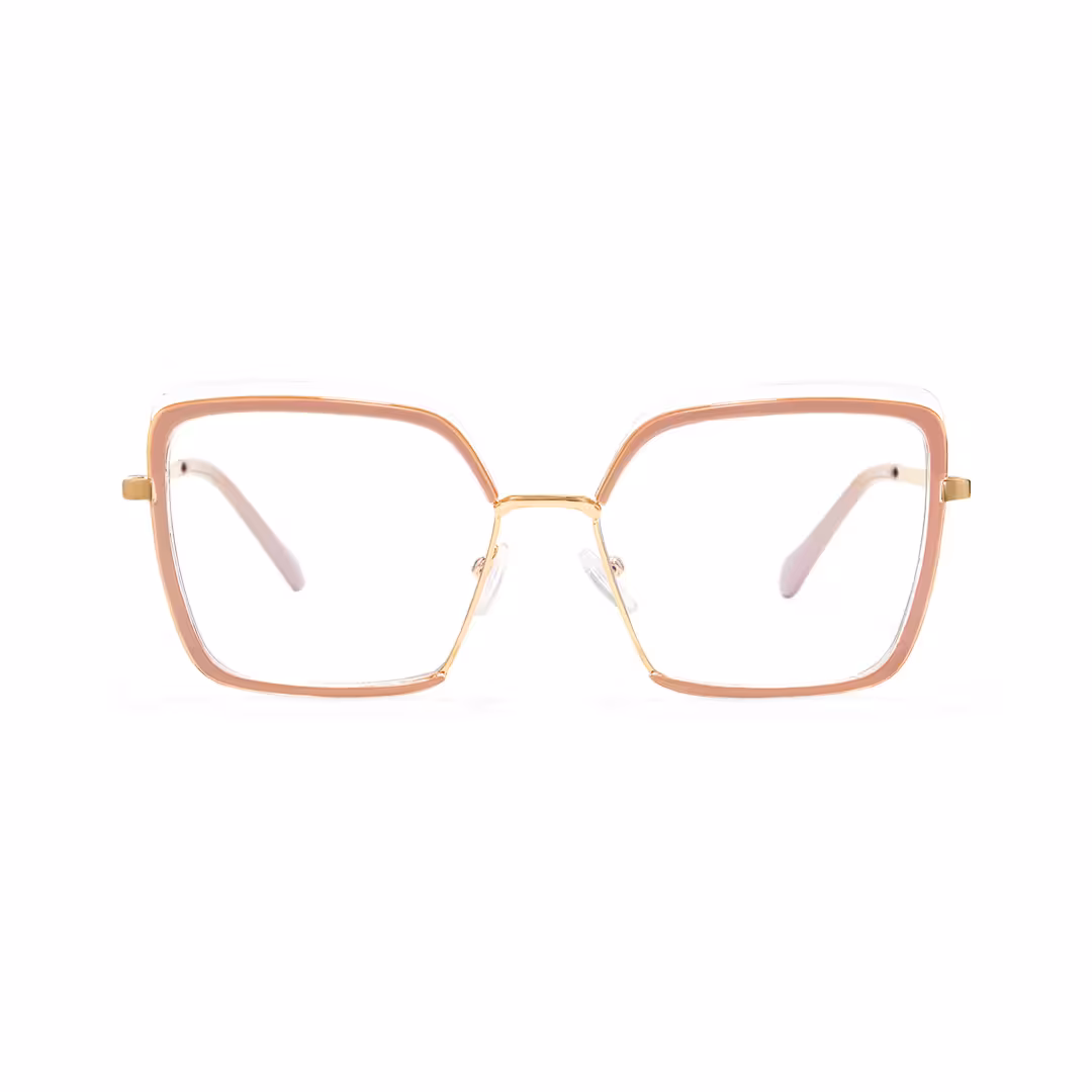Front view of Bryn square tr90 eyeglasses SR0332503 in pink