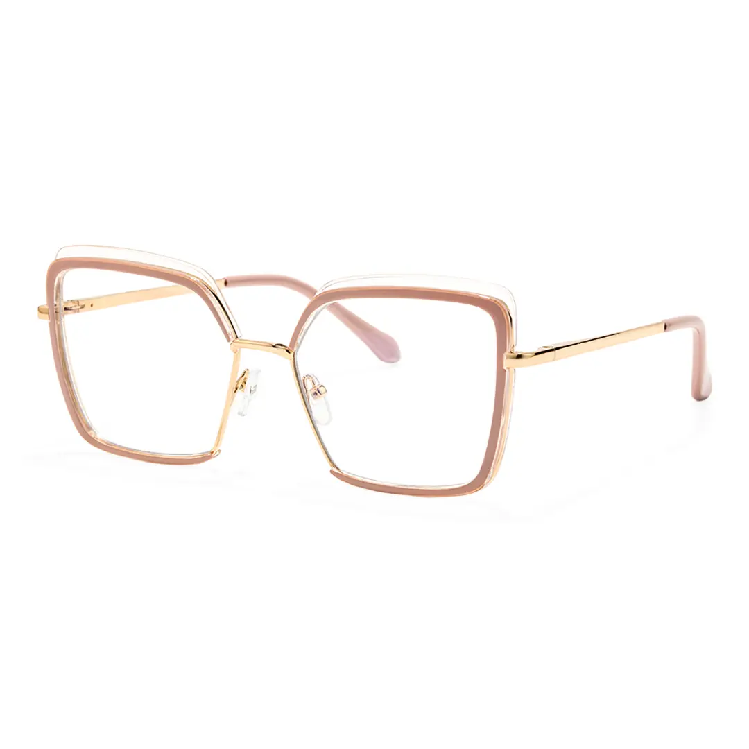 Front view of Bryn square tr90 eyeglasses SR0332503 in pink