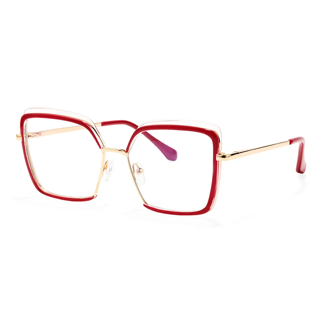 Angle view of Bryn square tr90 eyeglasses SR0332503 in red