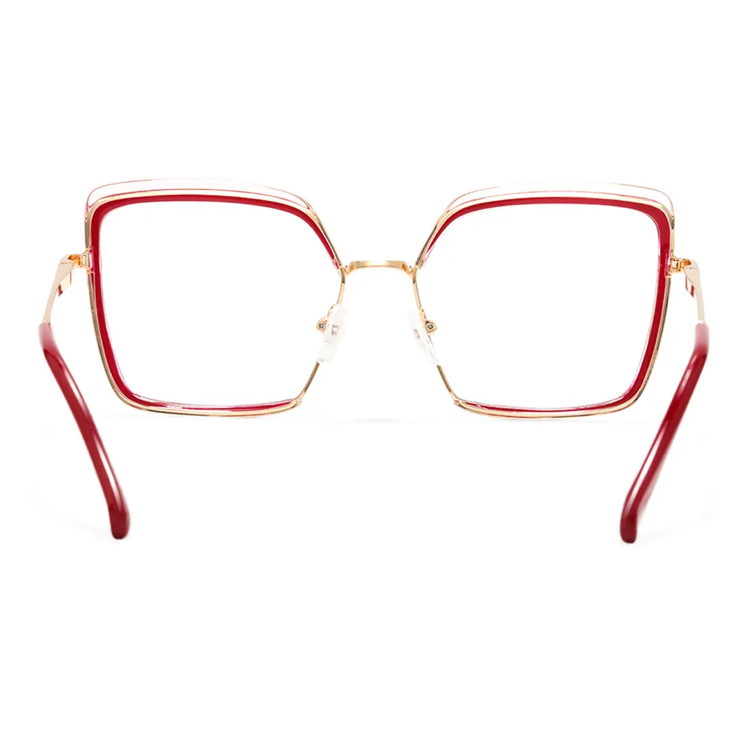 Back view of Bryn square tr90 eyeglasses SR0332503 in red