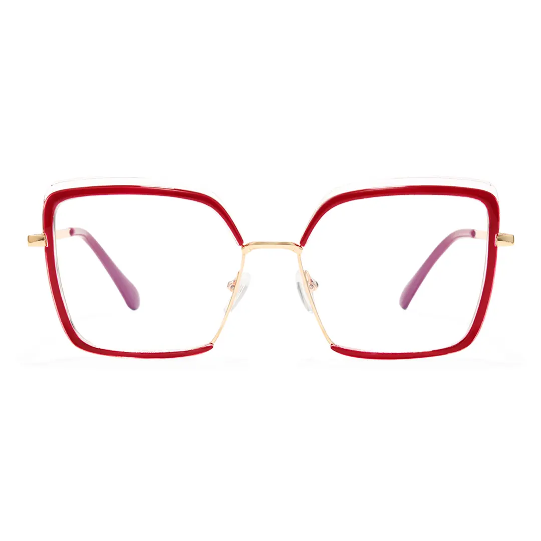 Front view of Bryn square tr90 eyeglasses SR0332503 in red