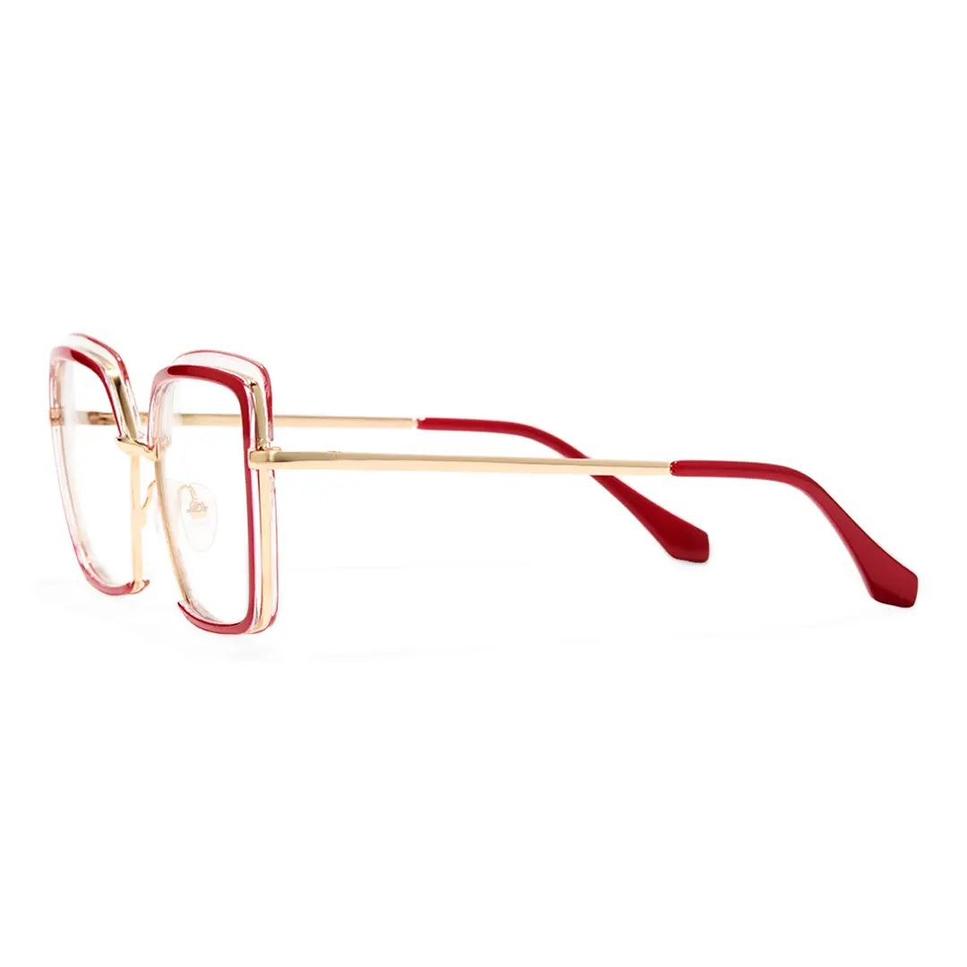 Side view of Bryn square tr90 eyeglasses SR0332503 in red