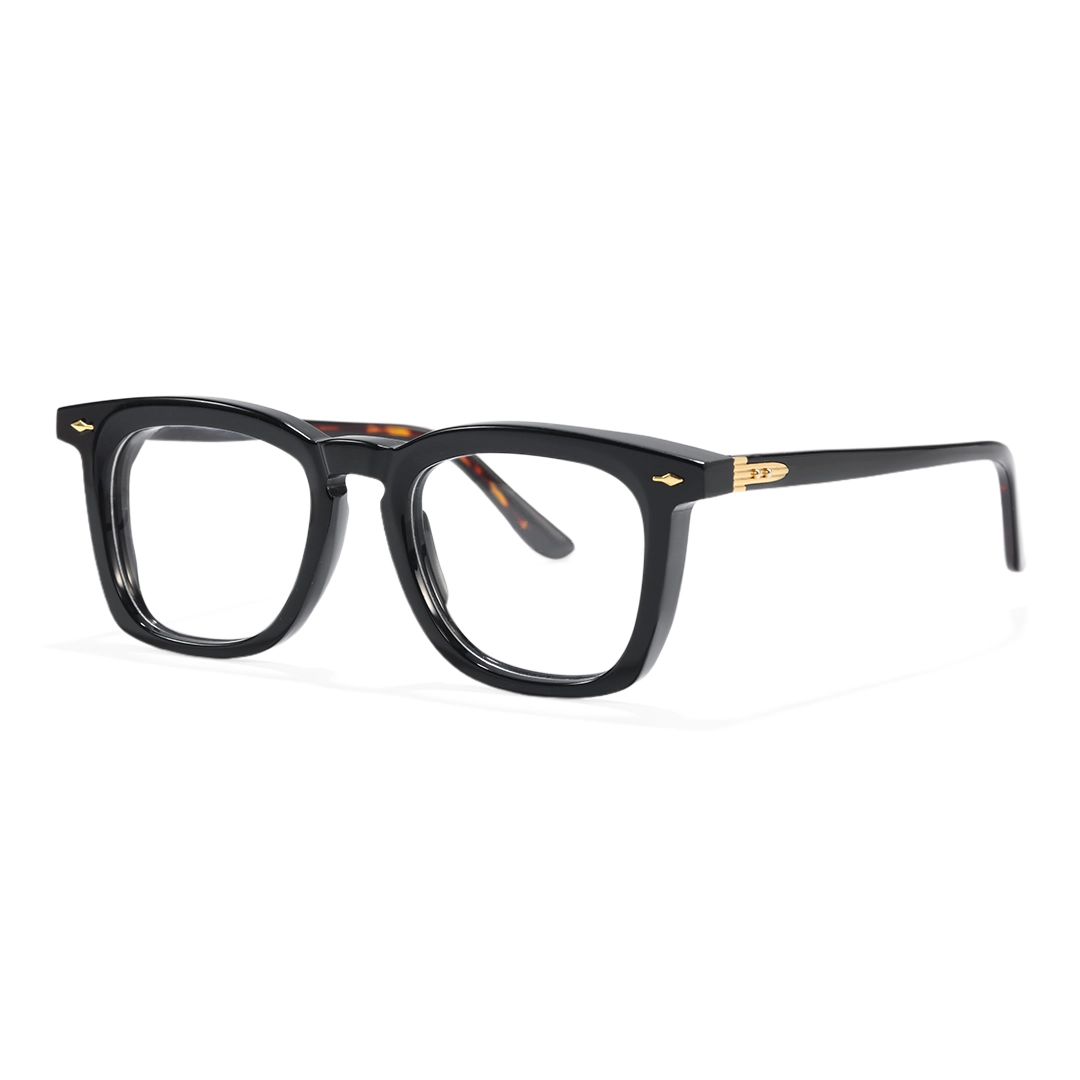 Angle view of Kaely square acetate eyeglasses SR0332509 in black