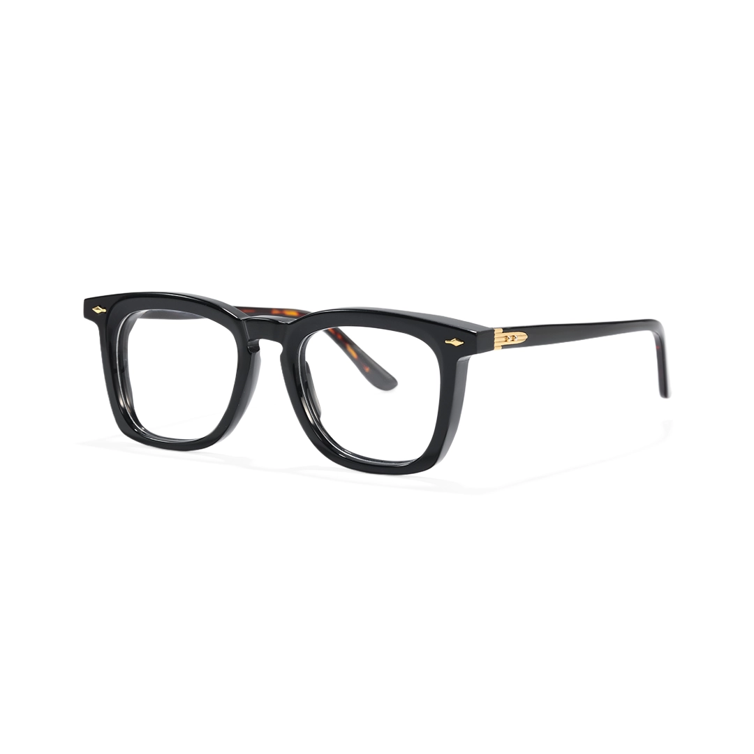 Angle view of Kaely square acetate eyeglasses SR0332509 in black