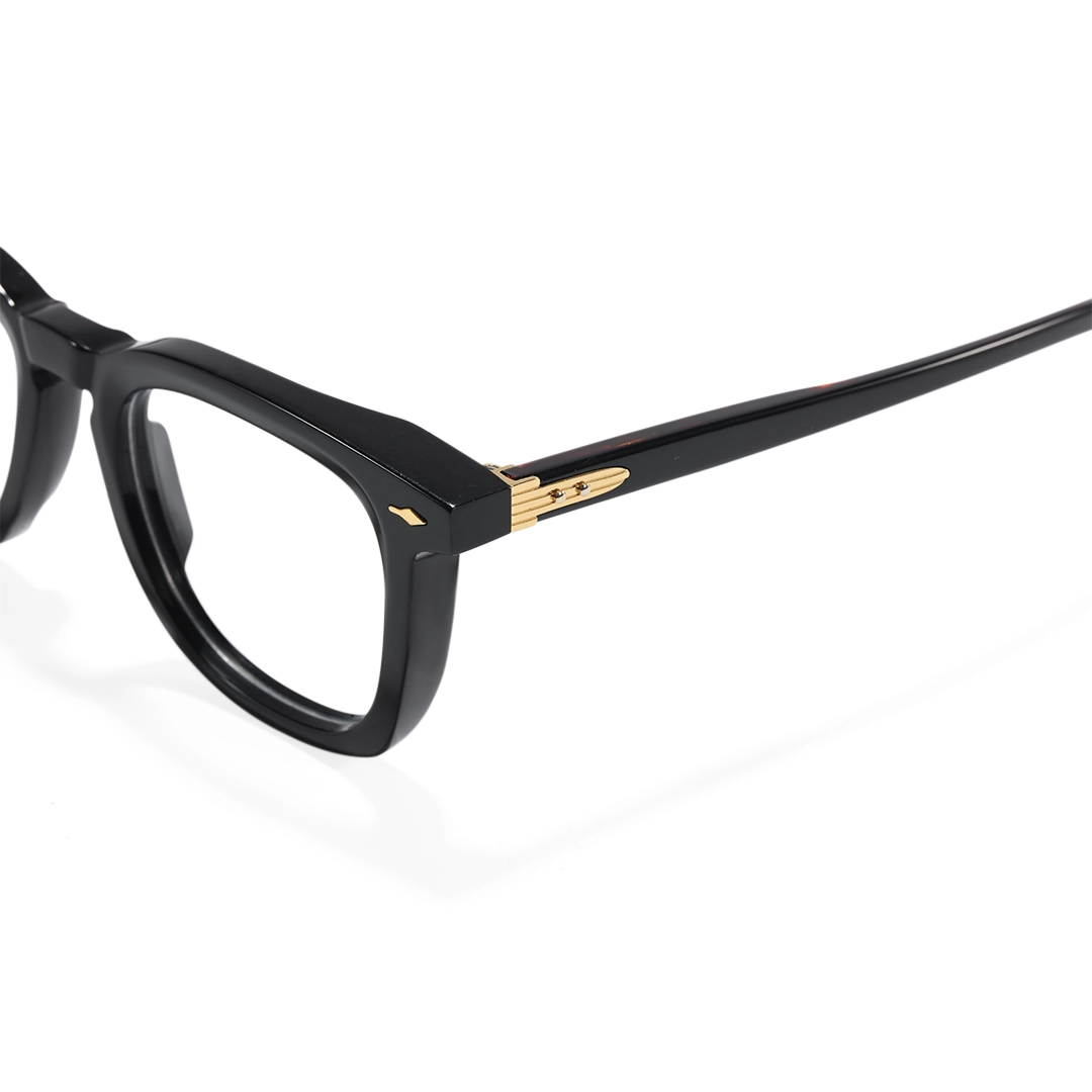 End piece detail of Kaely square acetate eyeglasses SR0332509 in black