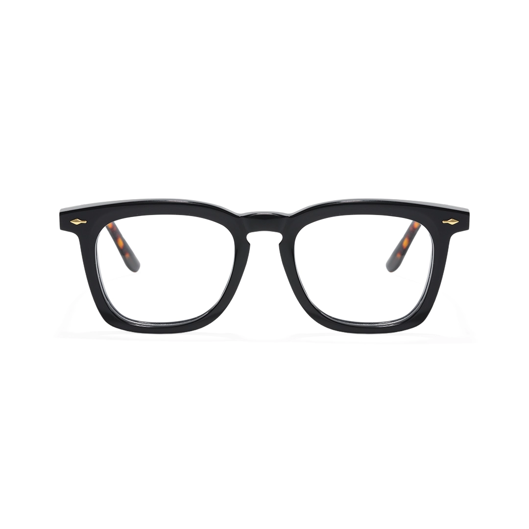 Front view of Kaely square acetate eyeglasses SR0332509 in black