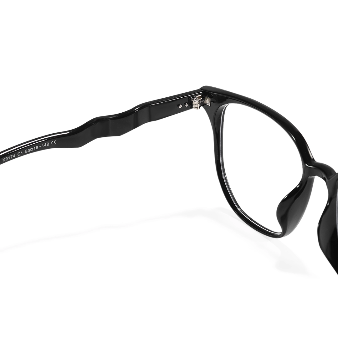 Hinge detail of Orion square tr90 eyeglasses SR0342509 in black