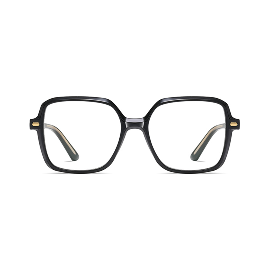 Front view of Briseis vintage square tr90 eyeglasses SR0362508 in black