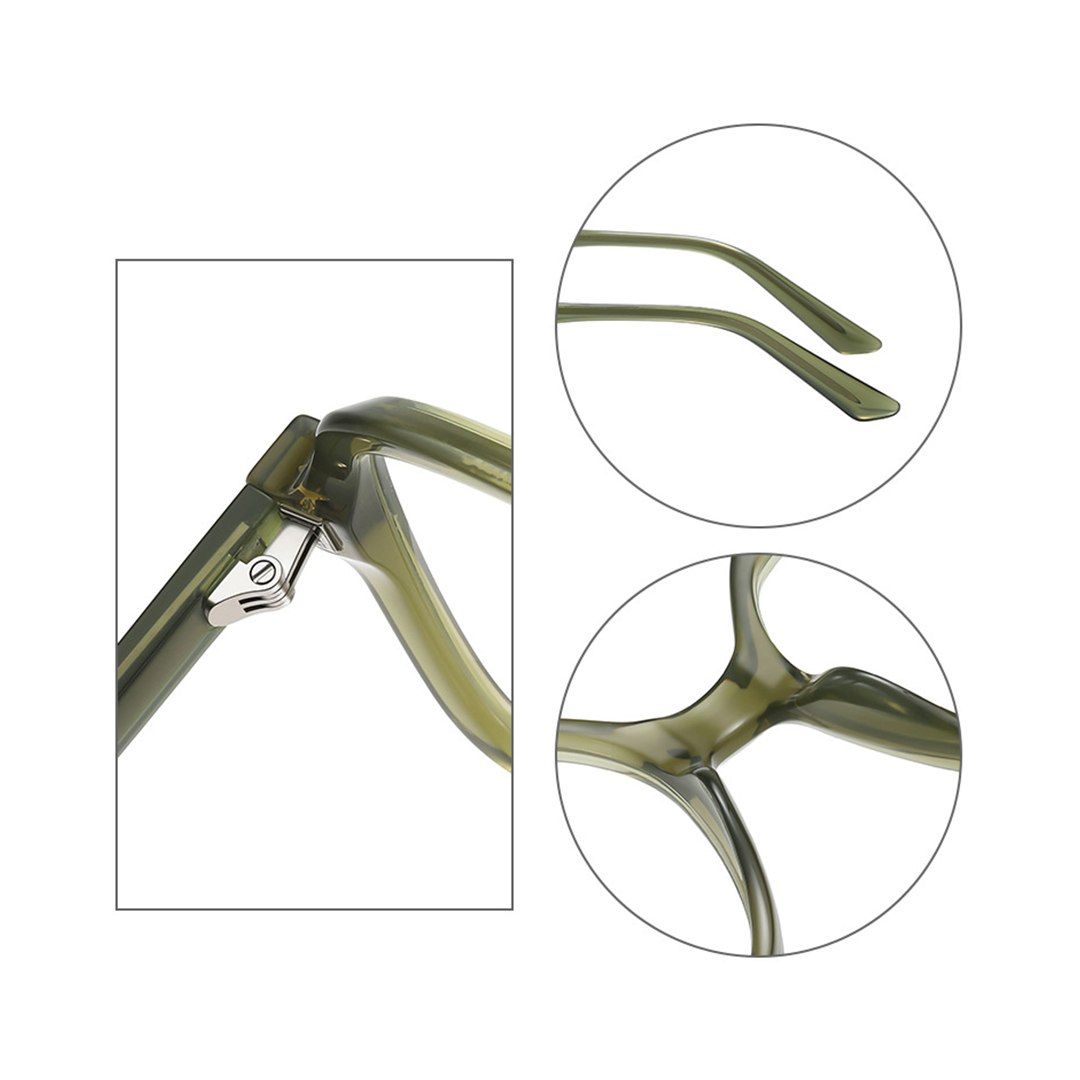 Frame detail view of Briseis vintage square tr90 eyeglasses SR0362508 in green