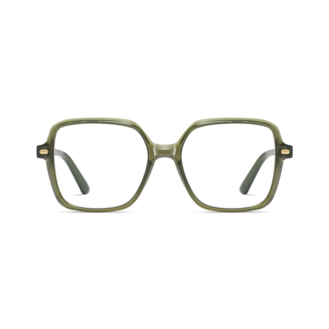 Front view of Briseis vintage square tr90 eyeglasses SR0362508 in green