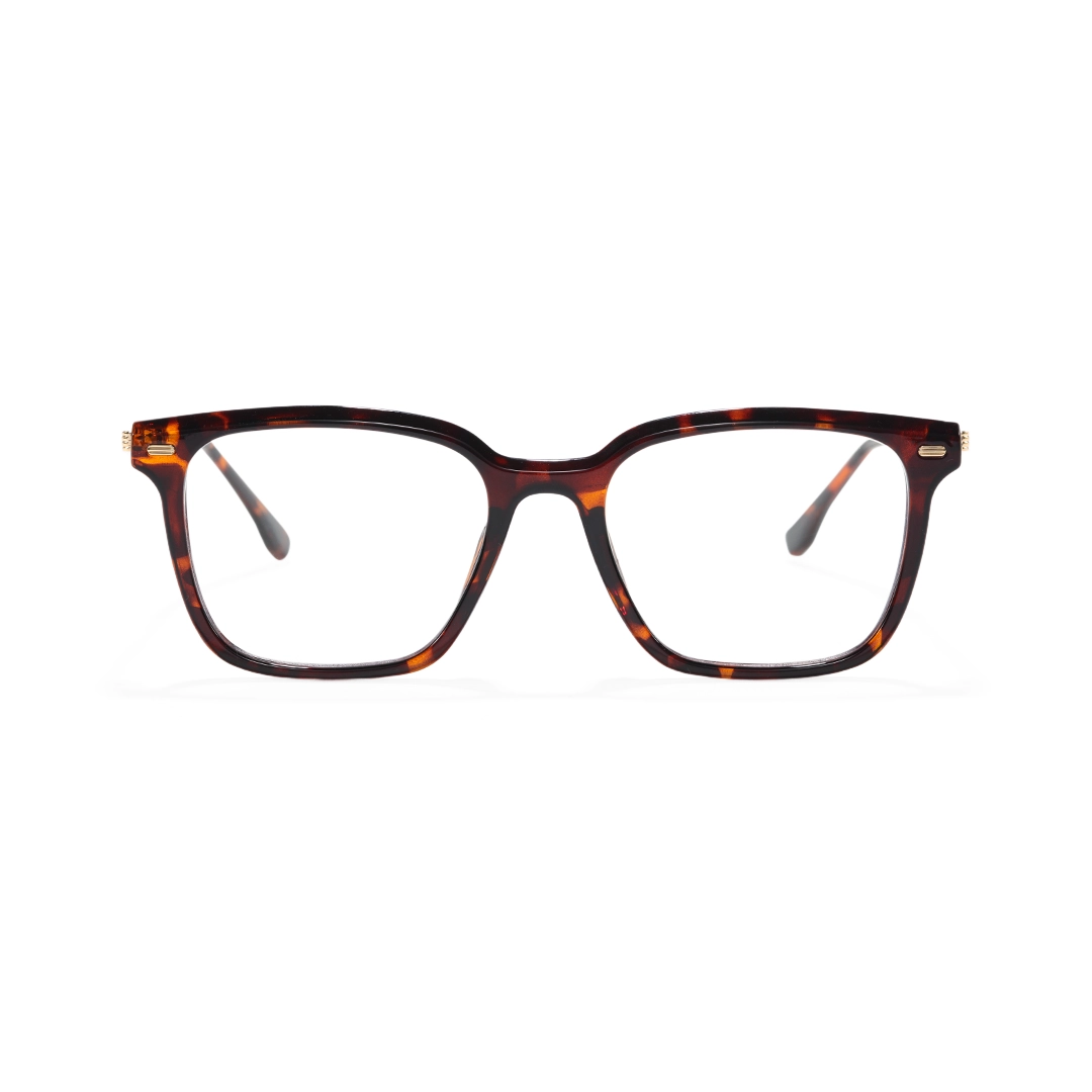Front view of Niall square tr90 eyeglasses SR0362509 in tortoise