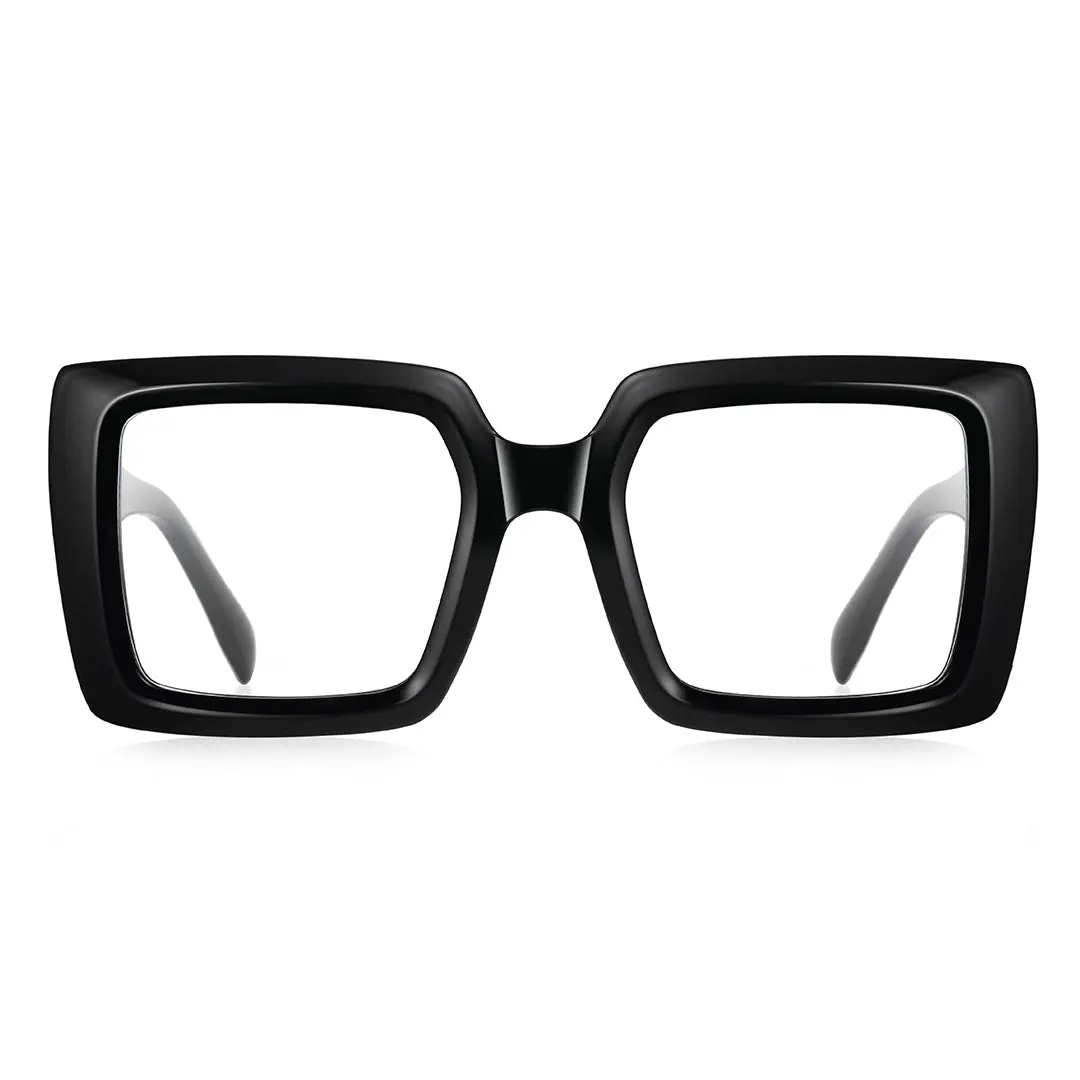 Front view of Aries fashion square tr90 eyeglasses SR0402504 in black