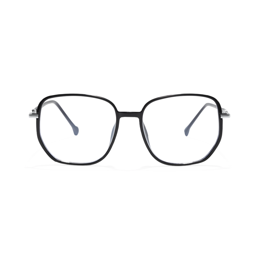 Front view of Leif square tr90 eyeglasses SR0992509 in black