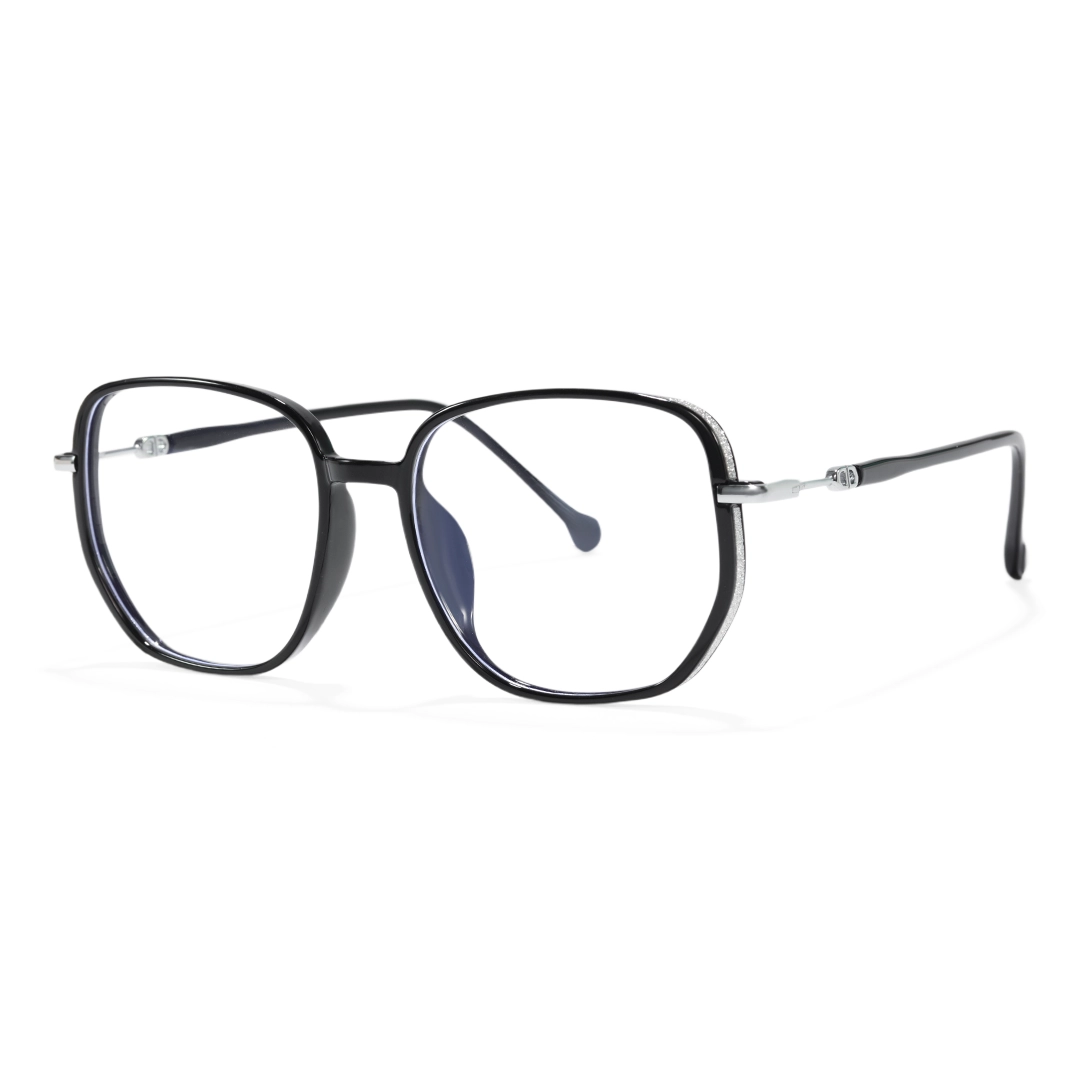 Angle view of Leif vintage square tr90 eyeglasses SR0992509 in black