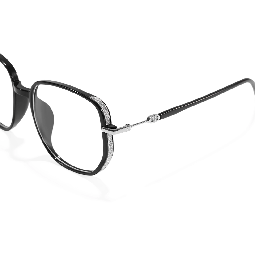 End piece detail of Leif vintage square tr90 eyeglasses SR0992509 in black