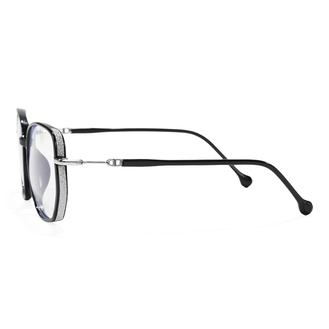 Side view of Leif vintage square tr90 eyeglasses SR0992509 in black