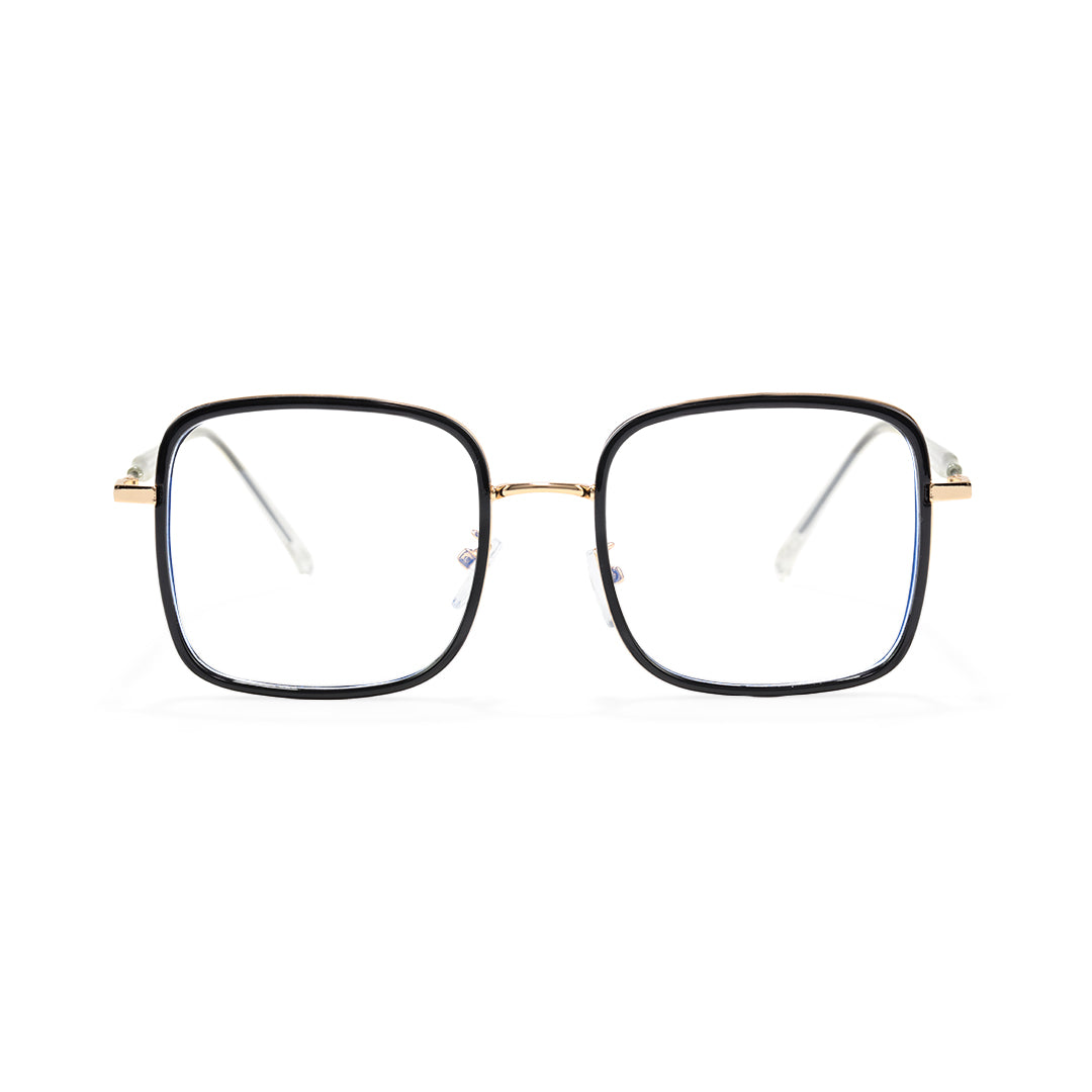 Front view of Zara square tr90 eyeglasses SX0062504 in black