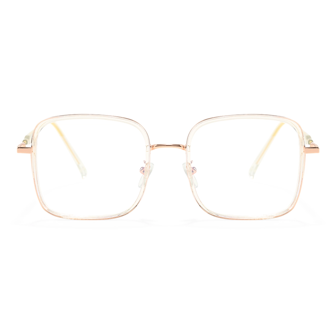 Front view of Zara vintage square tr90 eyeglasses SX0062504 in clear