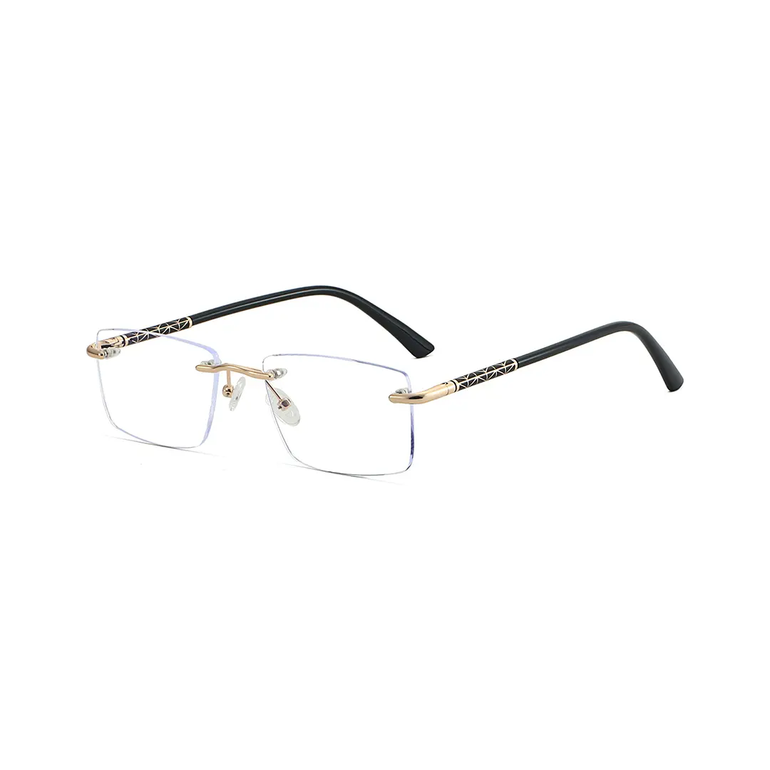 Angle view of Giles rectangle tr90 eyeglasses SX0152507 in black