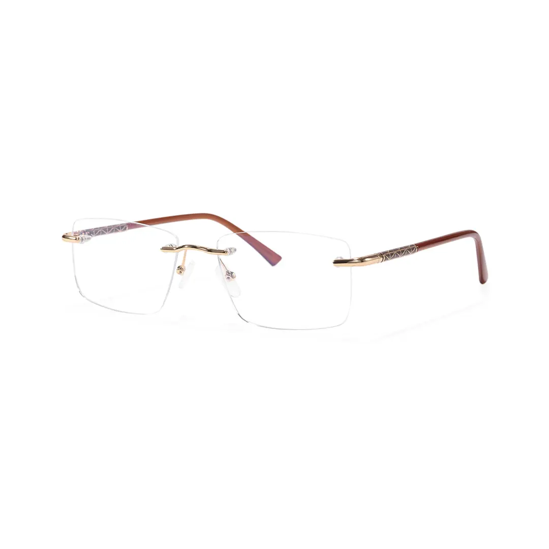 Angle view of Giles rectangle tr90 eyeglasses SX0152507 in brown