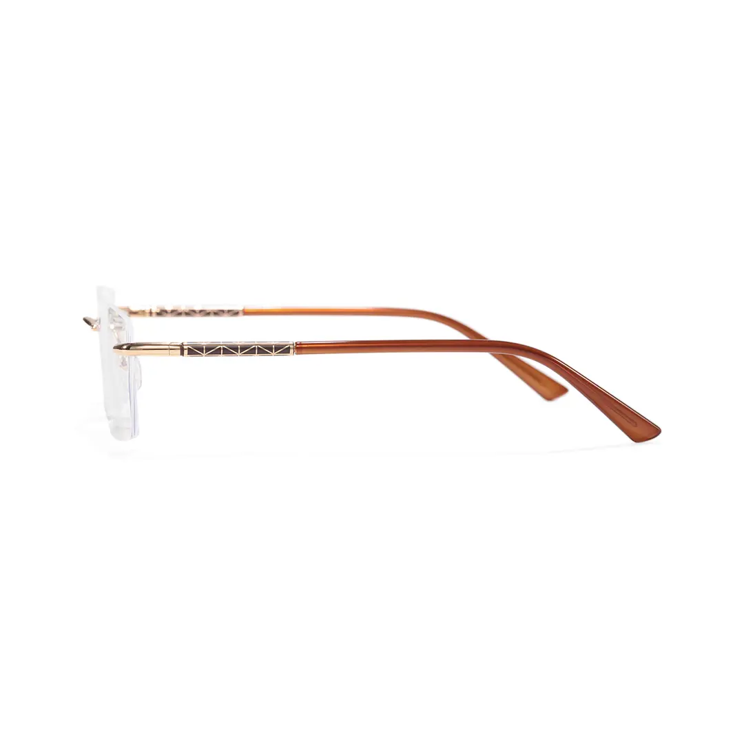 Side view of Giles rectangle tr90 eyeglasses SX0152507 in brown