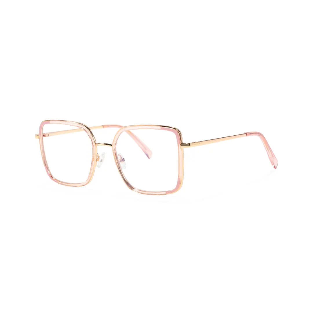 Angle view of Noelle square tr90 eyeglasses SX0302508 in pink