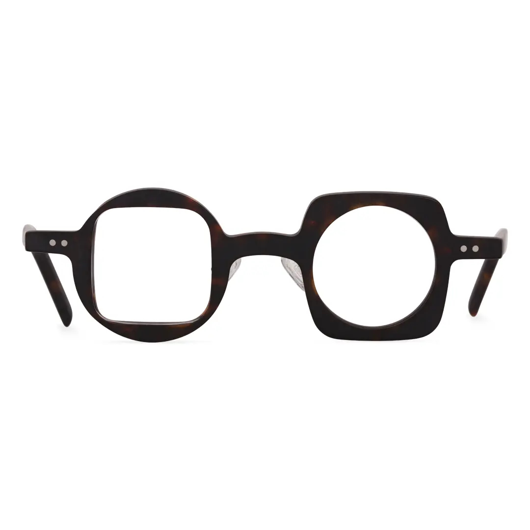 Front view of Fawn unique acetate eyeglasses UA0012302 in brown tortoise