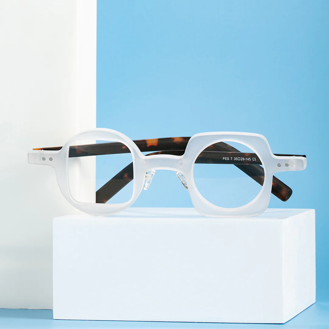 Scene view of Fawn unique acetate eyeglasses UA0012302 in white