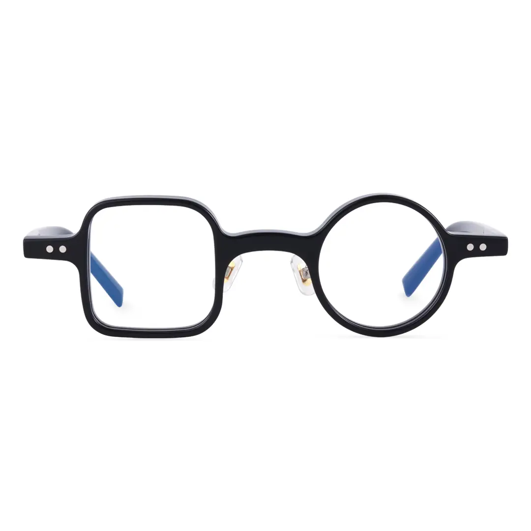 Front view of Dubois vintage unique acetate eyeglasses UA0042001 in black