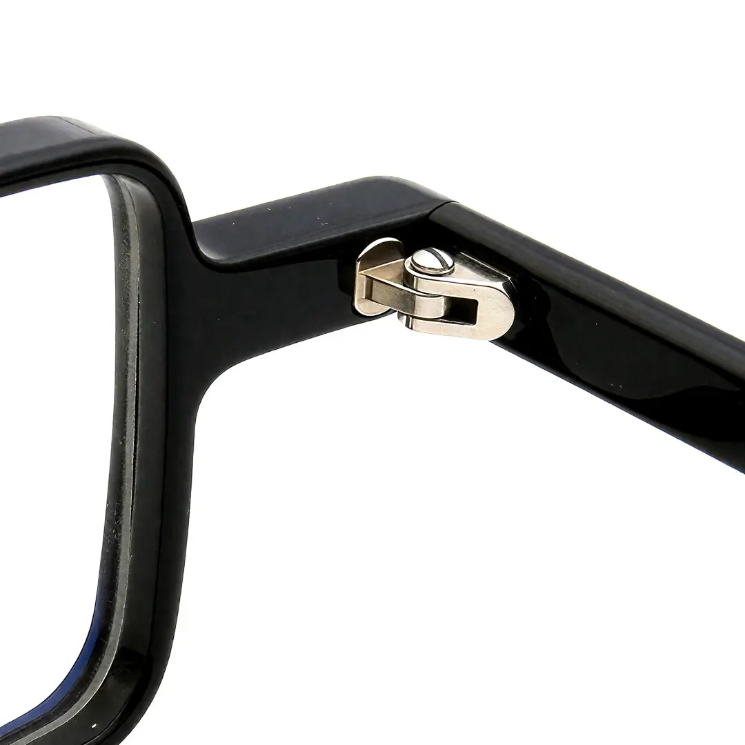 Hinge detail of Dubois vintage unique acetate eyeglasses UA0042001 in black