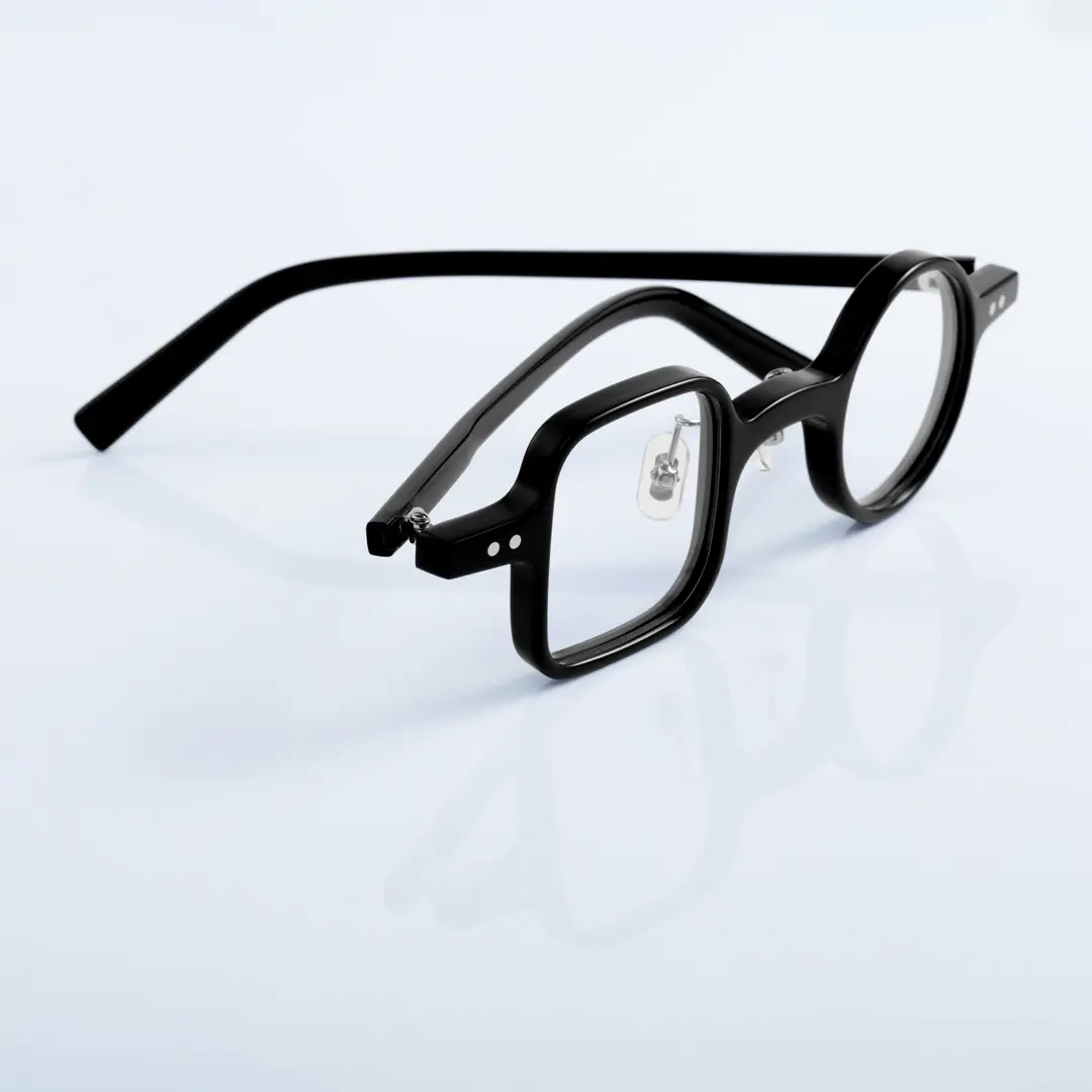 Scene view of Dubois vintage unique acetate eyeglasses UA0042001 in black