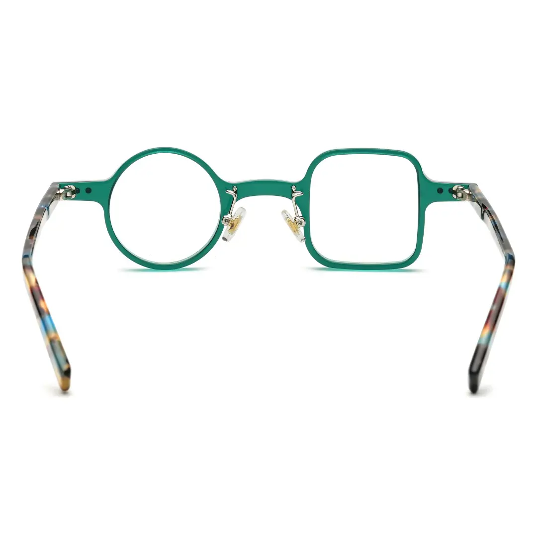 Back view of Dubois vintage unique acetate eyeglasses UA0042001 in green