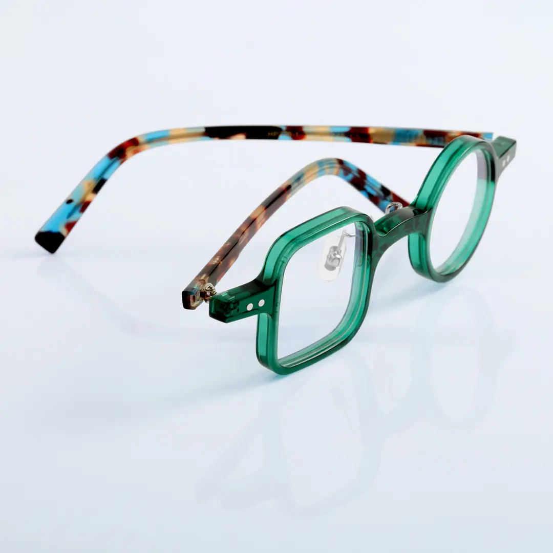 Scene view of Dubois vintage unique acetate eyeglasses UA0042001 in green