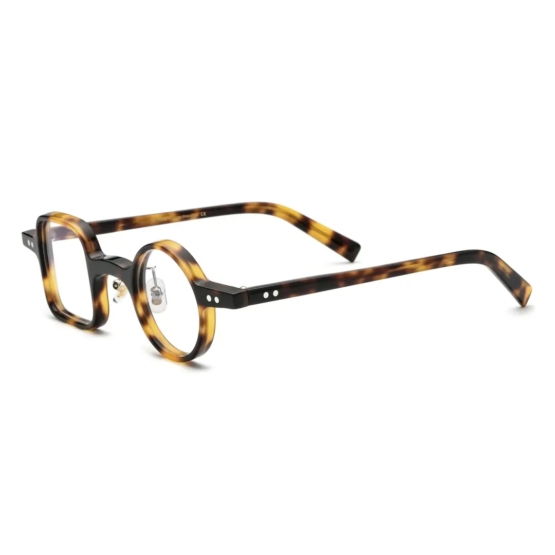 Angle view of Dubois vintage unique acetate eyeglasses UA0042001 in tortoise