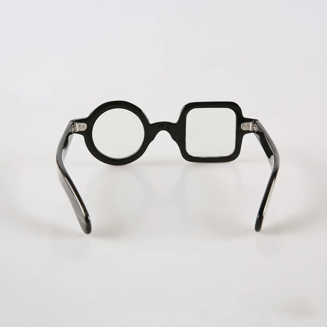 Back view of Ridge unique natural ox horn handcrafted eyeglasses UO0282511 in black