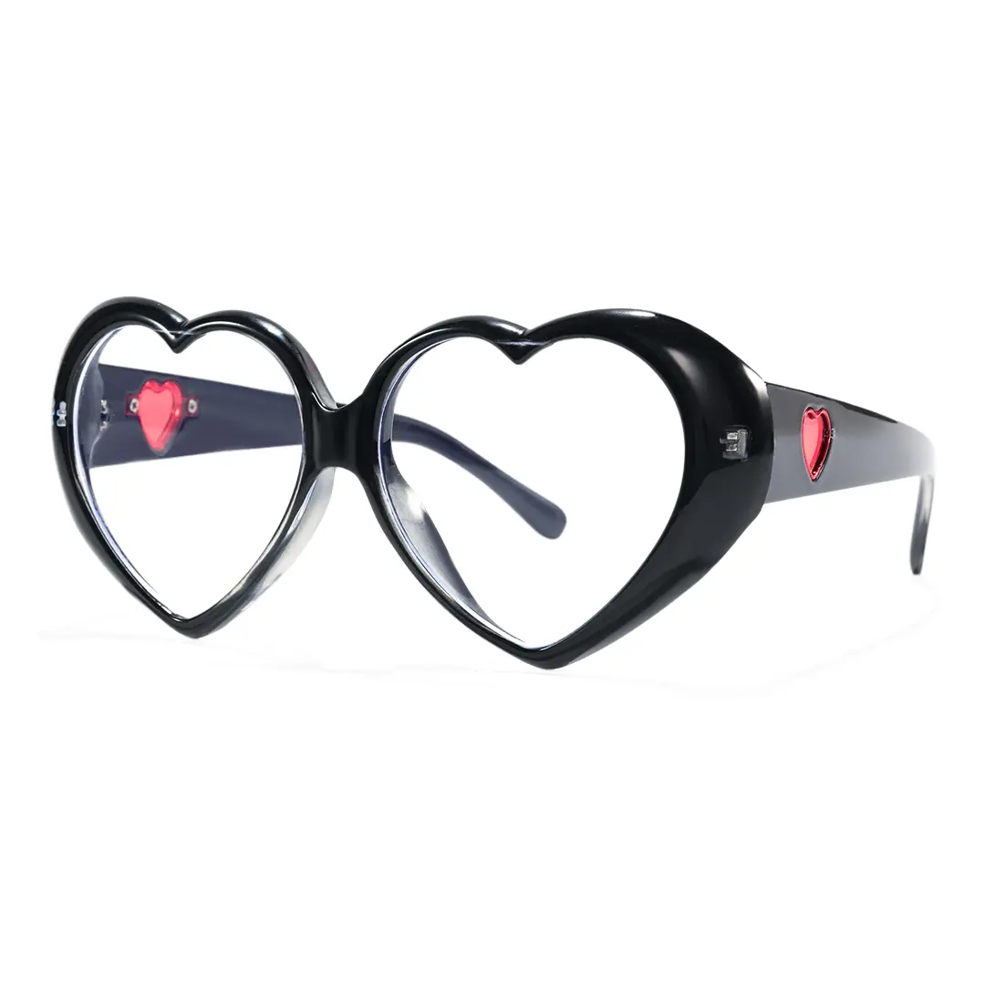 Angle view of Hespera y2k unique pc eyeglasses UP0232604 in black