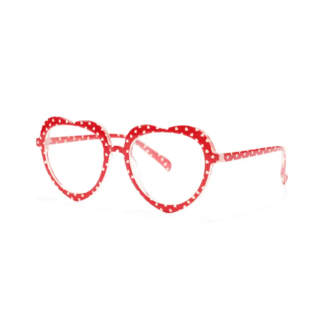 Angle view of Susy heart tr90 eyeglasses UR0542506 in red