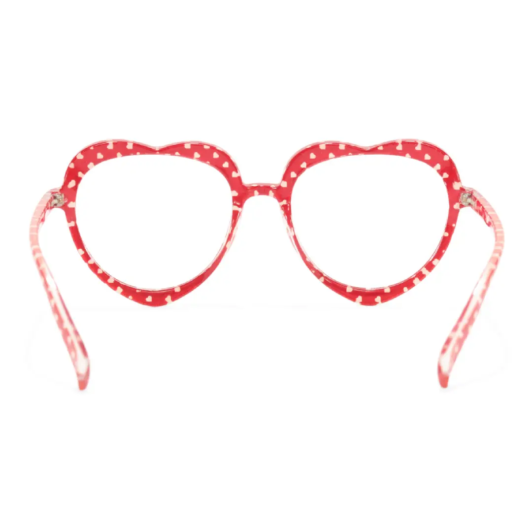 Back view of Susy heart tr90 eyeglasses UR0542506 in red