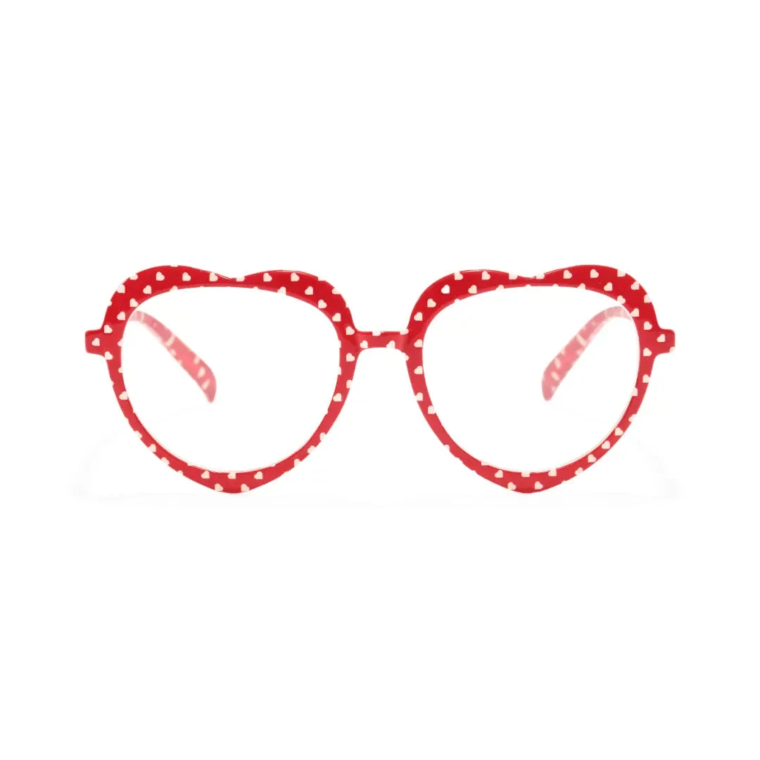 Front view of Susy heart tr90 eyeglasses UR0542506 in red