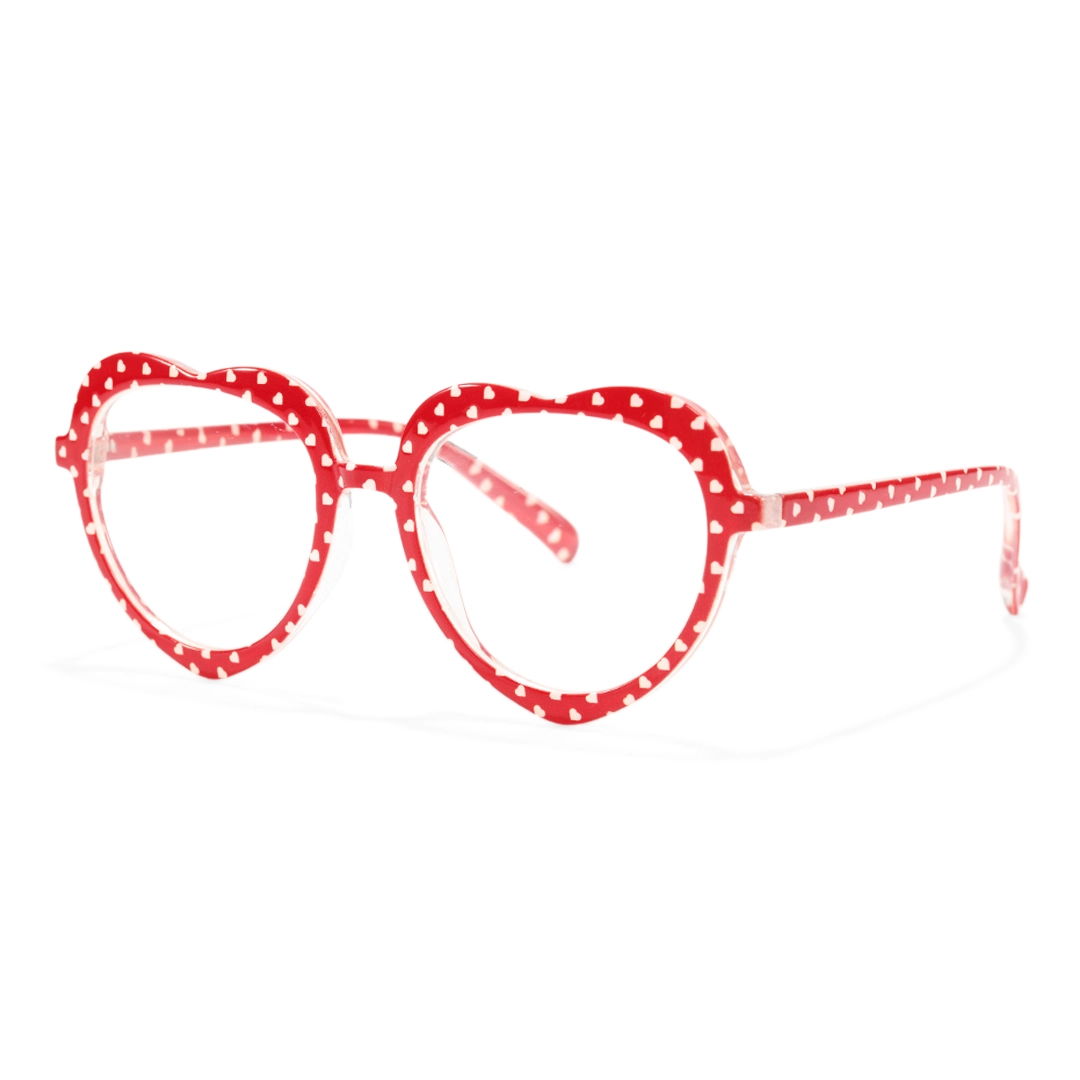 Angle view of Susy vintage heart tr90 eyeglasses UR0542506 in red