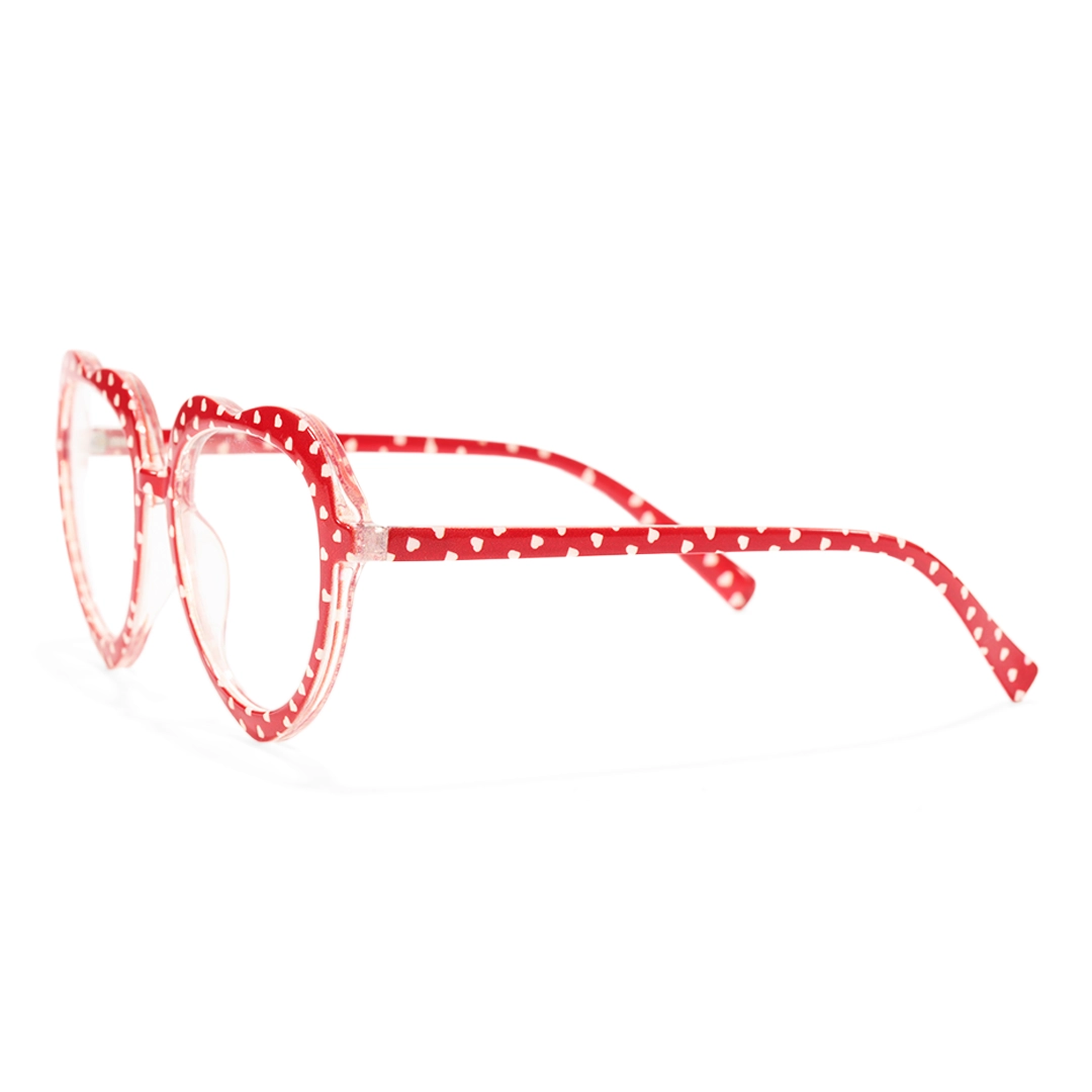 Side view of Susy vintage heart tr90 eyeglasses UR0542506 in red