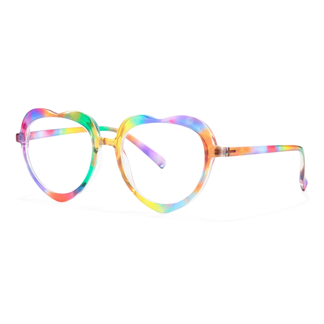 Angle view of Mylah colorful heart tr90 eyeglasses UR0552506 in multicolor