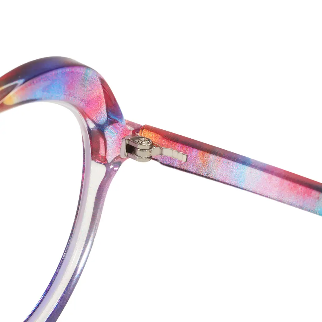 Spring hinge detail of Mylah colorful heart tr90 eyeglasses UR0552506 in multicolor