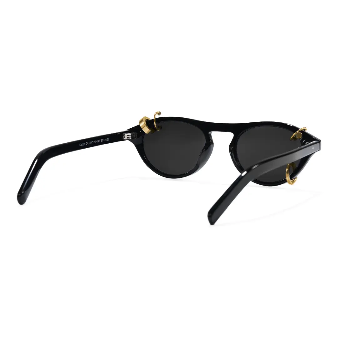 Back view of Rook aviator acetate handcrafted polarized sunglasses AA0062604 in gold
