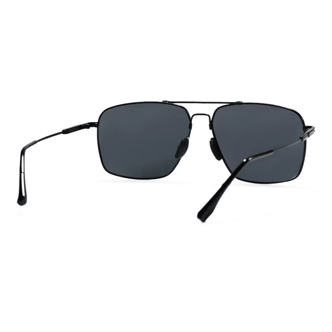 Back view of Talon vintage aviator metal sunglasses in black. SPU: AM0052603