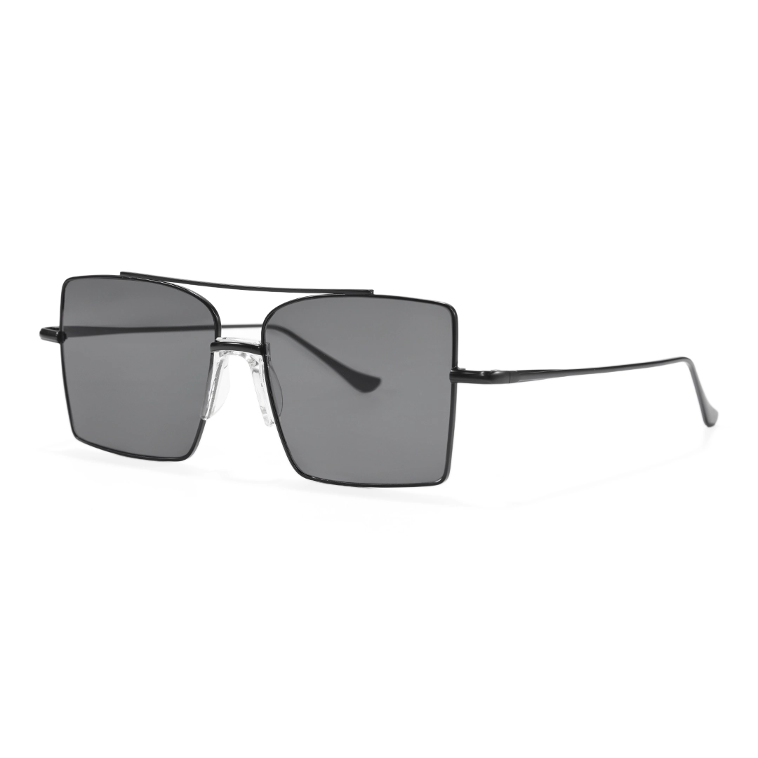 Angle view of Vivien fashion aviator metal sunglasses AM0072505 in grey